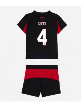 Detské Futbalové oblečenie AC Milan Samuele Ricci #4 2025-26 Krátky Rukáv - Domáci (+ trenírky)